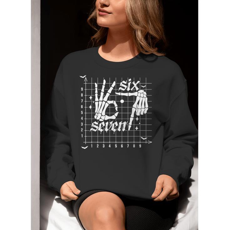Six Seven Coordinate 67 Skeleton Math Teacher 67 Women Crewneck Sweatshirt, funny gift Six Seven Coordinate 67 Skeleton Math Teacher 67 Women Crewneck Sweatshirt, funny gift