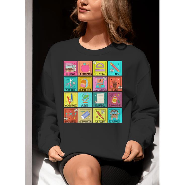 Spanish Teacher Back To School Maestra Dual Language Crew Women Crewneck Sweatshirt, funny gift Spanish Teacher Back To School Maestra Dual Language Crew Women Crewneck Sweatshirt, funny gift