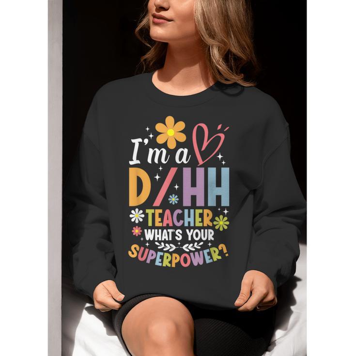 Special Education ASL Teacher Superpower DHH Teacher Women Crewneck Sweatshirt, funny gift Special Education ASL Teacher Superpower DHH Teacher Women Crewneck Sweatshirt, funny gift