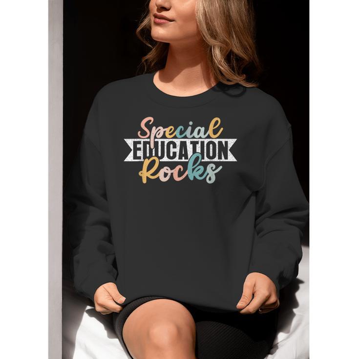Special Education Rocks Sped Teacher Students Back To School Women Crewneck Sweatshirt, funny gift Special Education Rocks Sped Teacher Students Back To School Women Crewneck Sweatshirt, funny gift