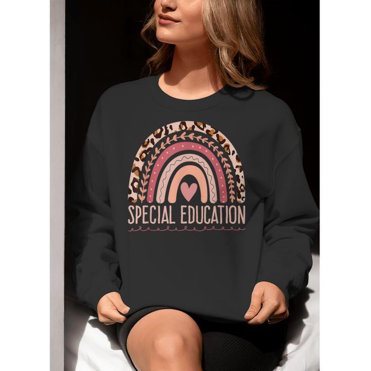 Special Education Shirt Teacher SPED Leopard Boho Rainbow Women Crewneck Sweatshirt, funny gift Special Education Shirt Teacher SPED Leopard Boho Rainbow Women Crewneck Sweatshirt, funny gift