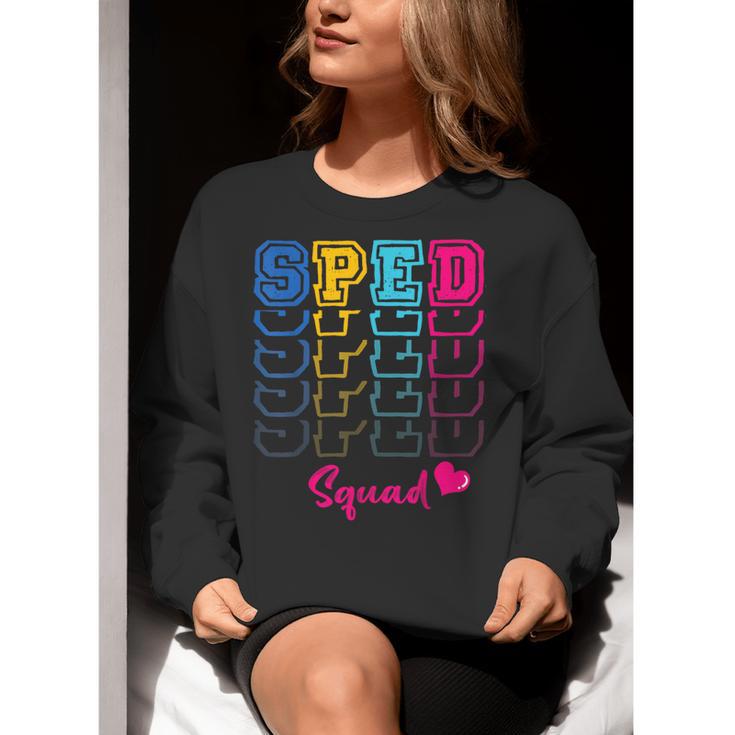 SPED Squad Proud Special Education Para Teacher Colorful Women Crewneck Sweatshirt, funny gift SPED Squad Proud Special Education Para Teacher Colorful Women Crewneck Sweatshirt, funny gift