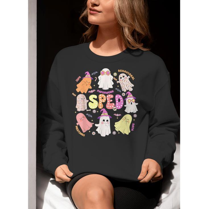 SPED Teacher Halloween Spooky Special Education Team Men Women Kids Women Crewneck Sweatshirt, funny gift SPED Teacher Halloween Spooky Special Education Team Men Women Kids Women Crewneck Sweatshirt, funny gift