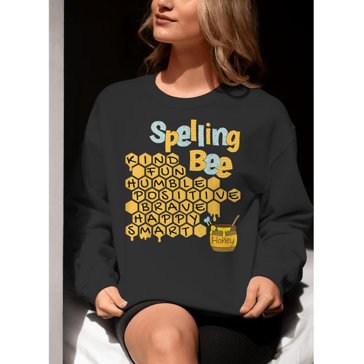 Spelling Bee Kind Positive Kindness Women Teacher Women Crewneck Sweatshirt, funny gift Spelling Bee Kind Positive Kindness Women Teacher Women Crewneck Sweatshirt, funny gift
