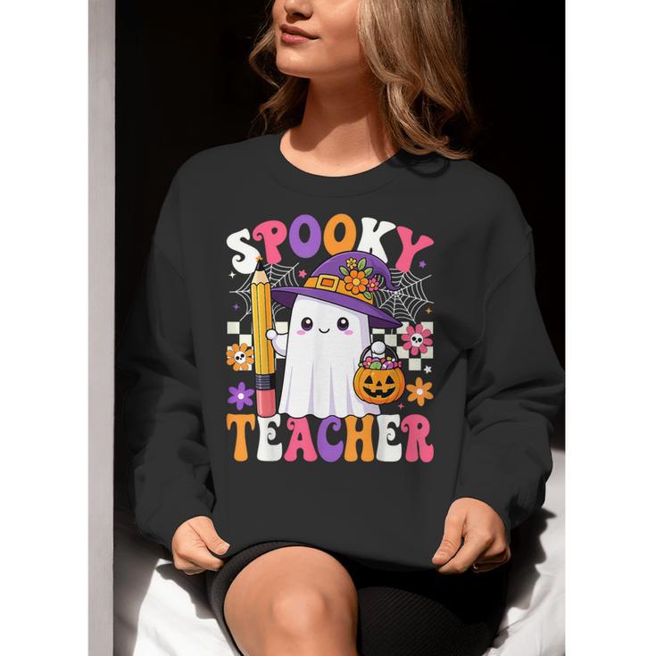Spooky Teacher Ghost Pencil Teach Halloween Teacher Women Crewneck Sweatshirt, funny gift Spooky Teacher Ghost Pencil Teach Halloween Teacher Women Crewneck Sweatshirt, funny gift