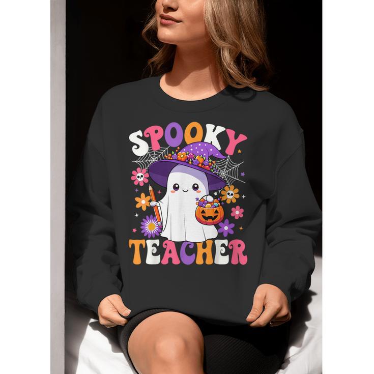 Spooky Teacher Halloween Cute Halloween Teacher Ghost Women Crewneck Sweatshirt, funny gift Spooky Teacher Halloween Cute Halloween Teacher Ghost Women Crewneck Sweatshirt, funny gift