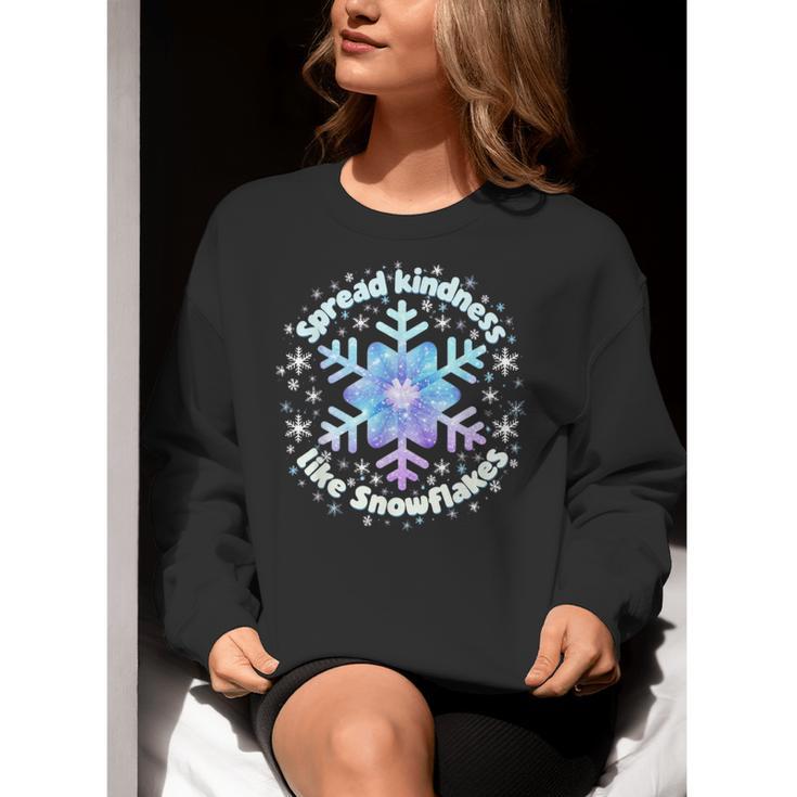 Spread Kindness Like Snowflakes Christmas Teacher Unity Day Women Crewneck Sweatshirt, funny gift