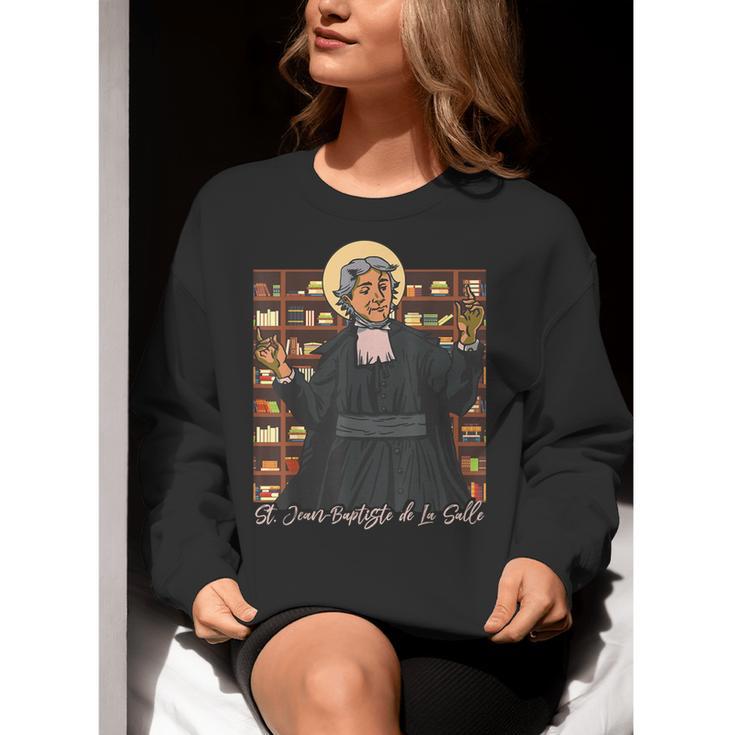 St Jean Baptiste De La Salle Patron Saint Education Teachers Women Crewneck Sweatshirt, funny gift