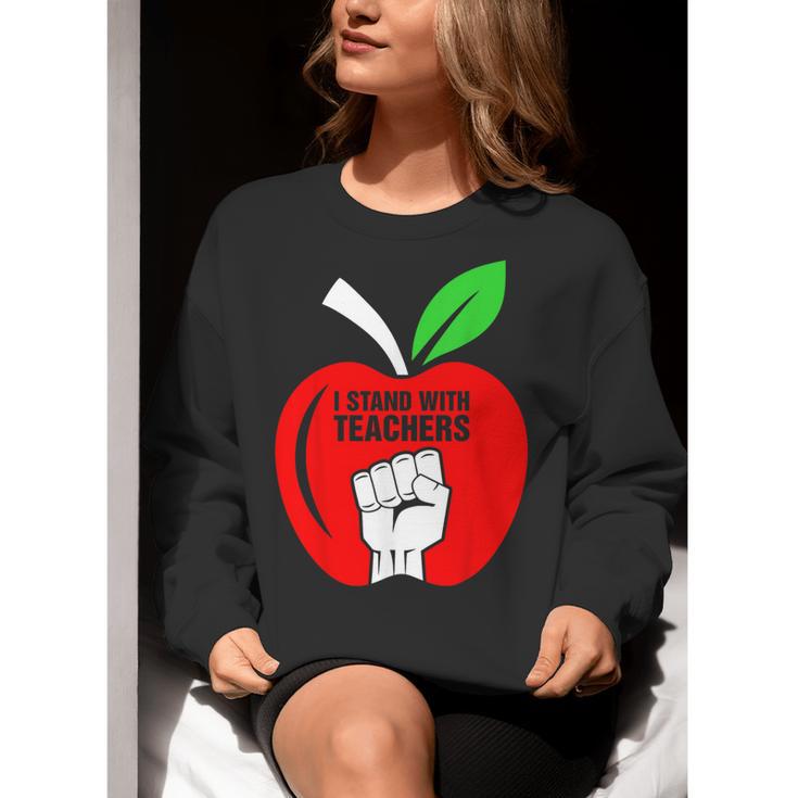 I Stand With Teachers Tshirt Women Crewneck Sweatshirt, funny gift I Stand With Teachers Tshirt Women Crewneck Sweatshirt, funny gift