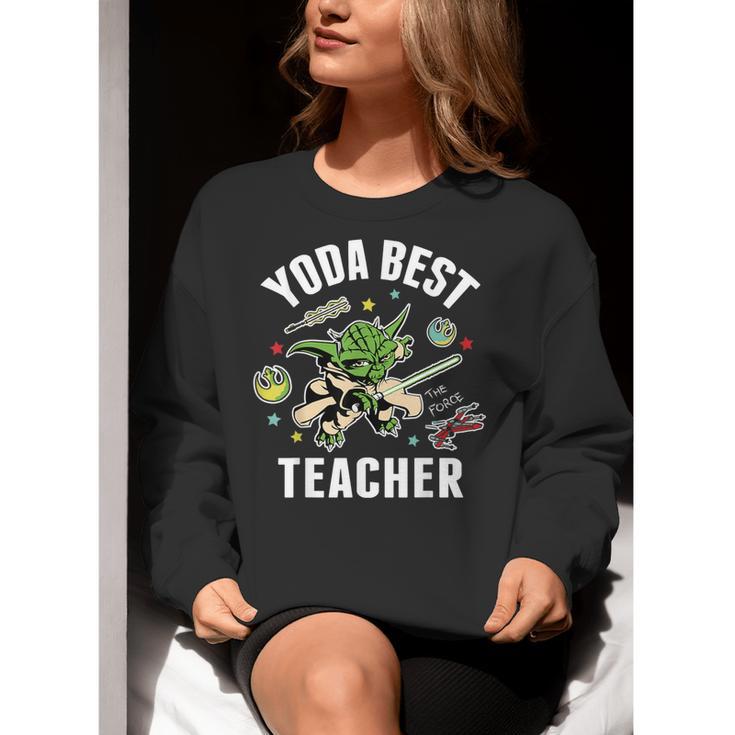 Star Wars Yoda Best Teacher Icons Women Crewneck Sweatshirt, funny gift