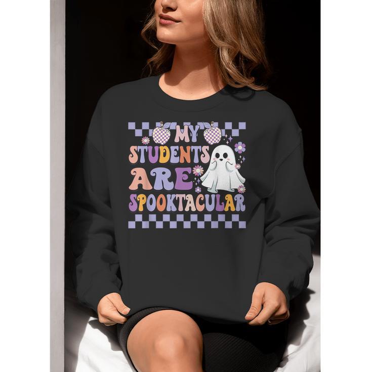 My Students Are Spooktacular Teacher Halloween Vibes Women Crewneck Sweatshirt, funny gift My Students Are Spooktacular Teacher Halloween Vibes Women Crewneck Sweatshirt, funny gift