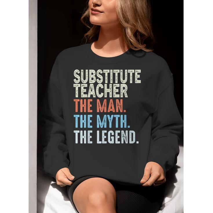 Substitute Teacher Man The Myth The Legend Appreciation Day Women Crewneck Sweatshirt, funny gift Substitute Teacher Man The Myth The Legend Appreciation Day Women Crewneck Sweatshirt, funny gift