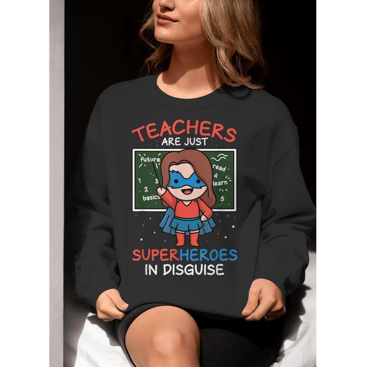 Super Hero Teacher Superheroes In Disguise Women Crewneck Sweatshirt, Super Teacher Sweatshirts, funny gift Super Hero Teacher Superheroes In Disguise Women Crewneck Sweatshirt, Super Teacher Sweatshirts, funny gift