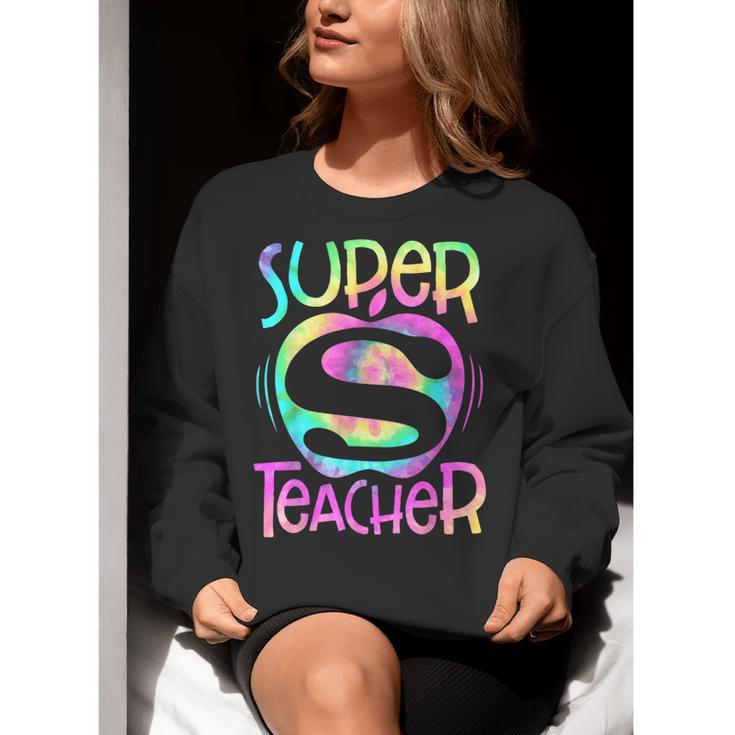Super Teacher Back To School Apple Tie Dye First Day Women Crewneck Sweatshirt, Super Teacher Sweatshirts, funny gift Super Teacher Back To School Apple Tie Dye First Day Women Crewneck Sweatshirt, Super Teacher Sweatshirts, funny gift