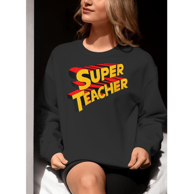 Super Teacher SuperTeacher Women Crewneck Sweatshirt, Super Teacher Sweatshirts, funny gift