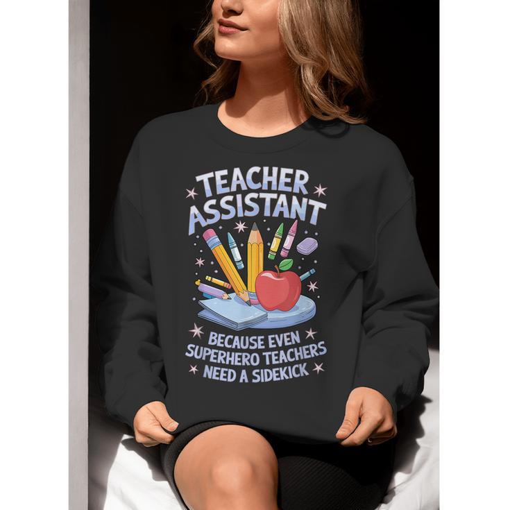 Superhero Sidekick Teaching Teach School Teacher Assistant Women Crewneck Sweatshirt, funny gift Superhero Sidekick Teaching Teach School Teacher Assistant Women Crewneck Sweatshirt, funny gift
