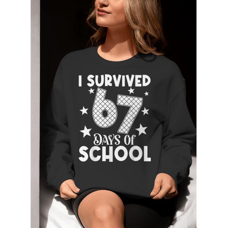 I Survived 67 Days Of School Teachers Students Women Crewneck Sweatshirt, funny gift