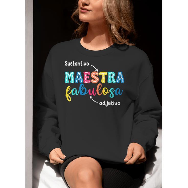 Sustantivo Maestra Fabulosa Adjetivo Spanish Teacher Women Crewneck Sweatshirt, funny gift