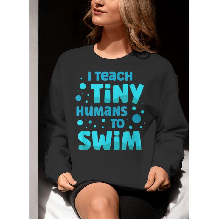 Swimming Teacher I Teach Tiny Humans To Swim Swim Instructor Women Crewneck Sweatshirt, funny gift