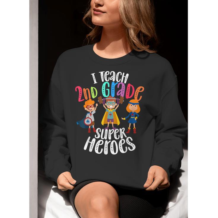 I Teach 2nd Grade Superheroes Back To School Teacher Men Women Girls Kids Women Crewneck Sweatshirt, 2nd Grade Teacher Sweatshirts, funny gift I Teach 2nd Grade Superheroes Back To School Teacher Men Women Girls Kids Women Crewneck Sweatshirt, 2nd Grade Teacher Sweatshirts, funny gift