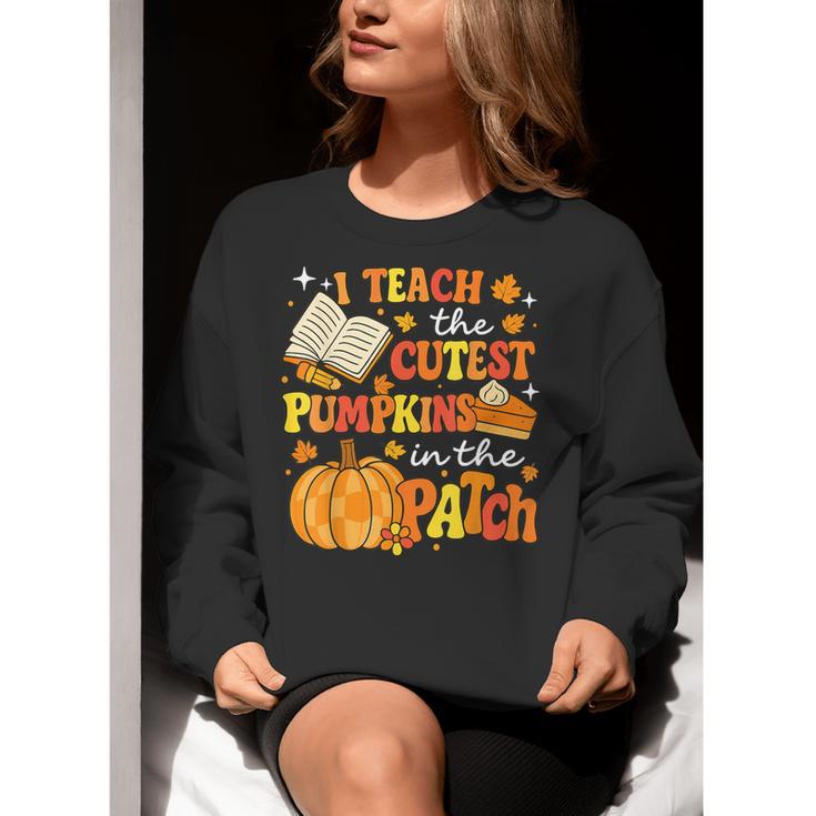 I Teach The Coolest Pumpkins In The Patch Teacher Halloween Women Crewneck Sweatshirt, funny gift I Teach The Coolest Pumpkins In The Patch Teacher Halloween Women Crewneck Sweatshirt, funny gift