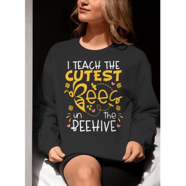 I Teach The Cutest Bees In The Beehive Teacher Women Crewneck Sweatshirt, funny gift I Teach The Cutest Bees In The Beehive Teacher Women Crewneck Sweatshirt, funny gift