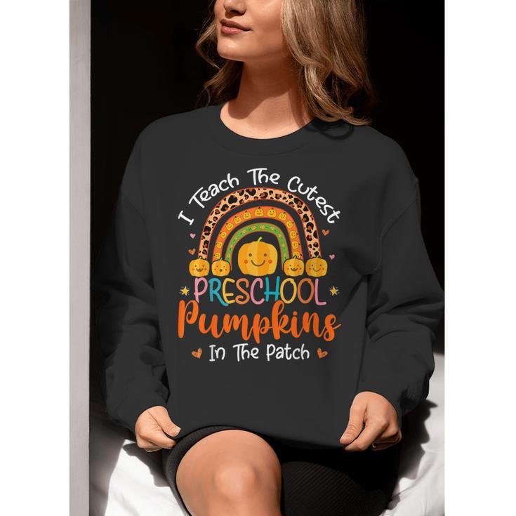 I Teach The Cutest Preschool Pumpkin Teacher Halloween For Men Women Kids Women Crewneck Sweatshirt, funny gift