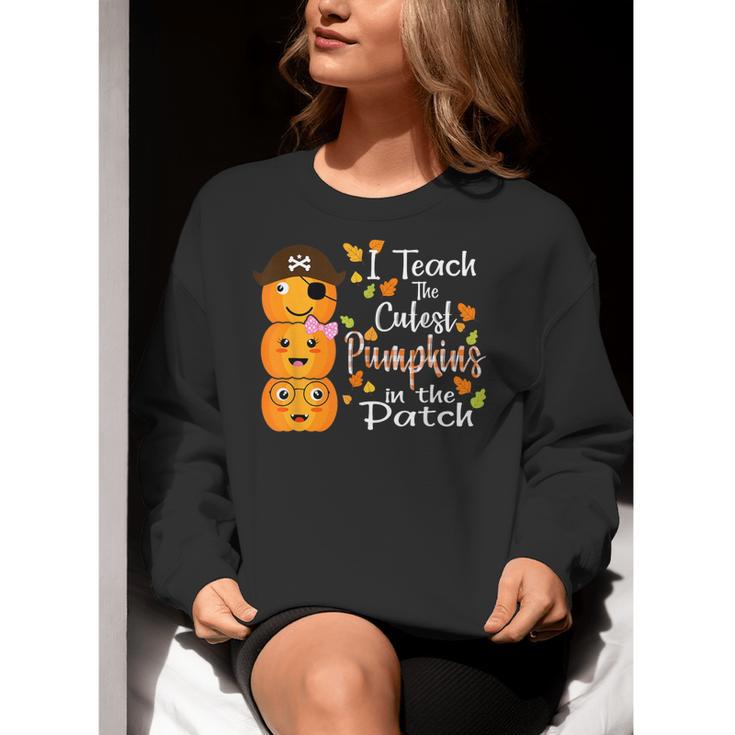 I Teach The Cutest Pumpkins Halloween Shirt For Teachers Women Crewneck Sweatshirt, funny gift I Teach The Cutest Pumpkins Halloween Shirt For Teachers Women Crewneck Sweatshirt, funny gift