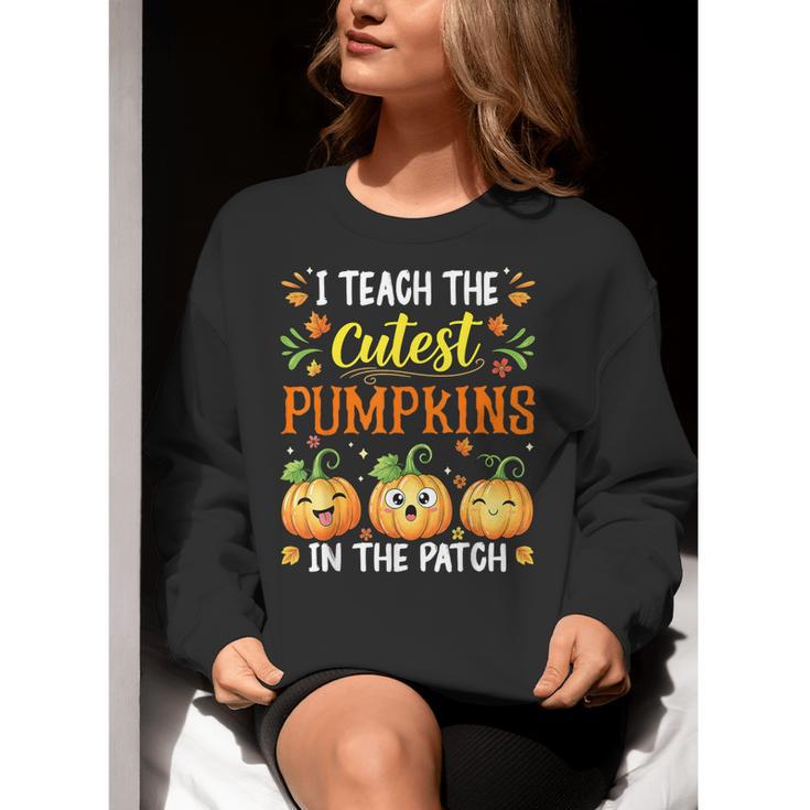 I Teach The Cutest Pumpkins Halloween Teacher Women Crewneck Sweatshirt, funny gift I Teach The Cutest Pumpkins Halloween Teacher Women Crewneck Sweatshirt, funny gift