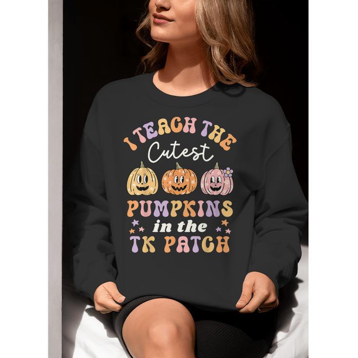 I Teach The Cutest Pumpkins In The TK Patch TK Teacher Fall Women Crewneck Sweatshirt, funny gift