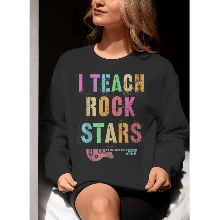 I TEACH ROCKSTARS Band Vibes Teacher Rocks My Music Teaching Women Crewneck Sweatshirt, funny gift I TEACH ROCKSTARS Band Vibes Teacher Rocks My Music Teaching Women Crewneck Sweatshirt, funny gift