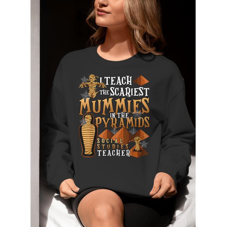 Teach The Scariest Mummies Halloween Social Studies Teacher Men Women Women Crewneck Sweatshirt, funny gift Teach The Scariest Mummies Halloween Social Studies Teacher Men Women Women Crewneck Sweatshirt, funny gift