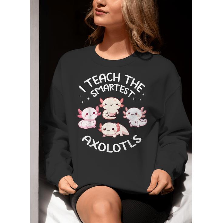I Teach The Smartest Axolotls Cute Teacher Axolotl Women Crewneck Sweatshirt, funny gift I Teach The Smartest Axolotls Cute Teacher Axolotl Women Crewneck Sweatshirt, funny gift