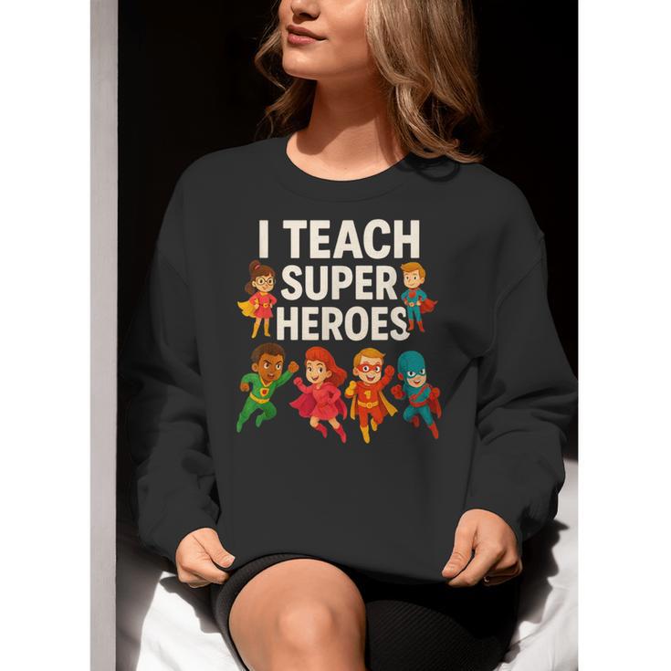 I Teach Super Heroes Teacher Women Crewneck Sweatshirt, Super Teacher Sweatshirts, funny gift I Teach Super Heroes Teacher Women Crewneck Sweatshirt, Super Teacher Sweatshirts, funny gift
