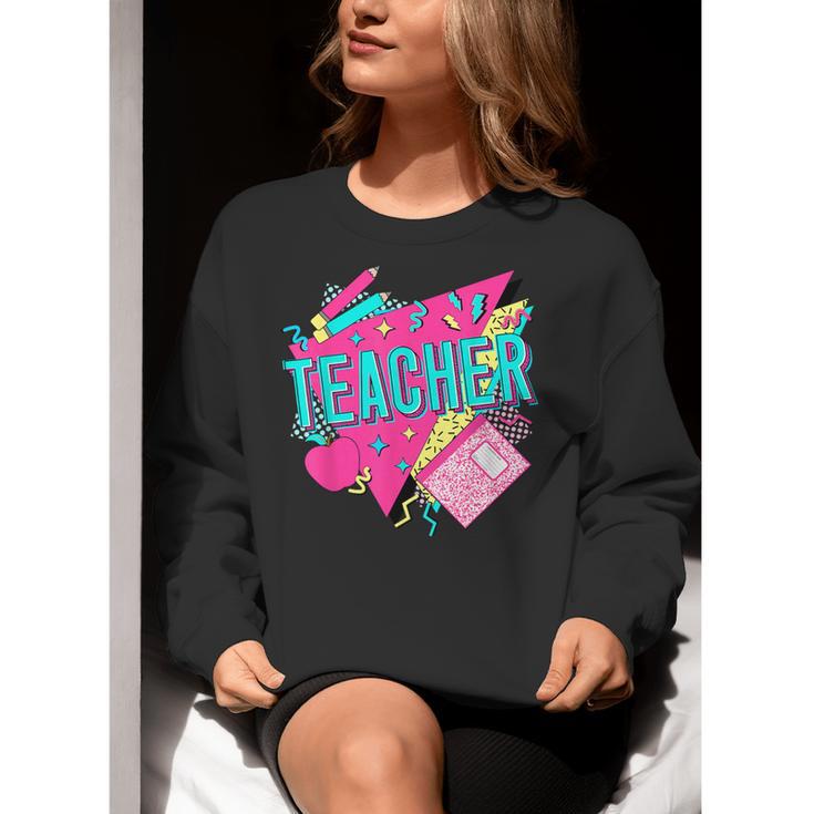 Teacher 90s Retro Colorful Teacher Of The 90s Back To School Women Crewneck Sweatshirt, 90s Teacher Sweatshirts, funny gift Teacher 90s Retro Colorful Teacher Of The 90s Back To School Women Crewneck Sweatshirt, 90s Teacher Sweatshirts, funny gift