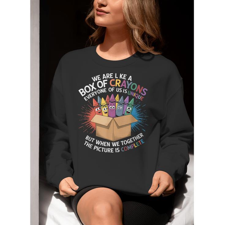 Teacher We Are Like a Box Of Crayons Women Crewneck Sweatshirt, funny gift Teacher We Are Like a Box Of Crayons Women Crewneck Sweatshirt, funny gift