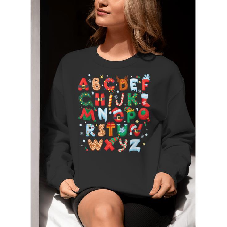 Teacher Christmas Alphabet Back To School Holiday Learning Women Crewneck Sweatshirt, funny gift Teacher Christmas Alphabet Back To School Holiday Learning Women Crewneck Sweatshirt, funny gift