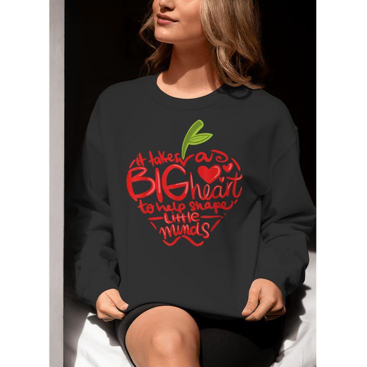 Teacher Day T Shirt Appreciation Day Apple Teach Learn Women Crewneck Sweatshirt, funny gift