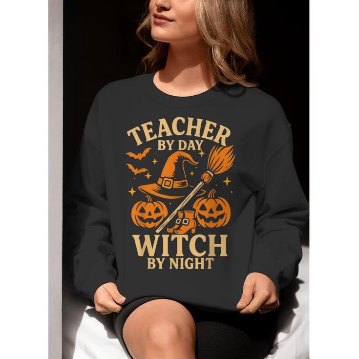 Teacher By Day Witch By Night Halloween Teacher Witch Women Crewneck Sweatshirt, funny gift Teacher By Day Witch By Night Halloween Teacher Witch Women Crewneck Sweatshirt, funny gift