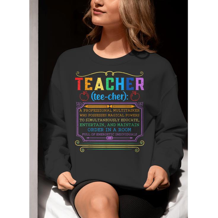 Teacher Definition Teaching School Teacher Women Crewneck Sweatshirt, funny gift Teacher Definition Teaching School Teacher Women Crewneck Sweatshirt, funny gift