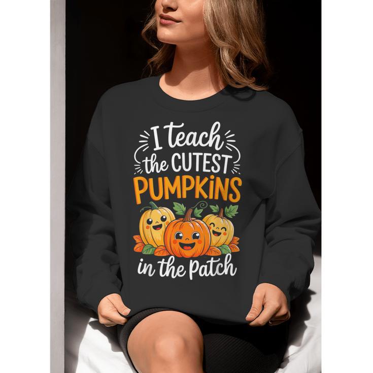 Teacher Halloween Pre-K Teacher Kindergarten Cutest Pumpkins Women Crewneck Sweatshirt, funny gift
