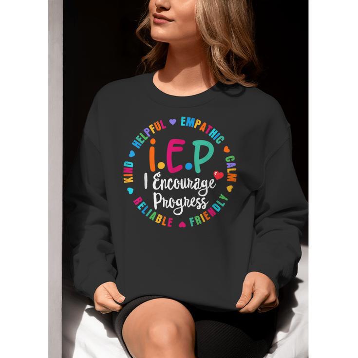 Teacher IEP IEP Encourage Progress Special Education Women Crewneck Sweatshirt, funny gift