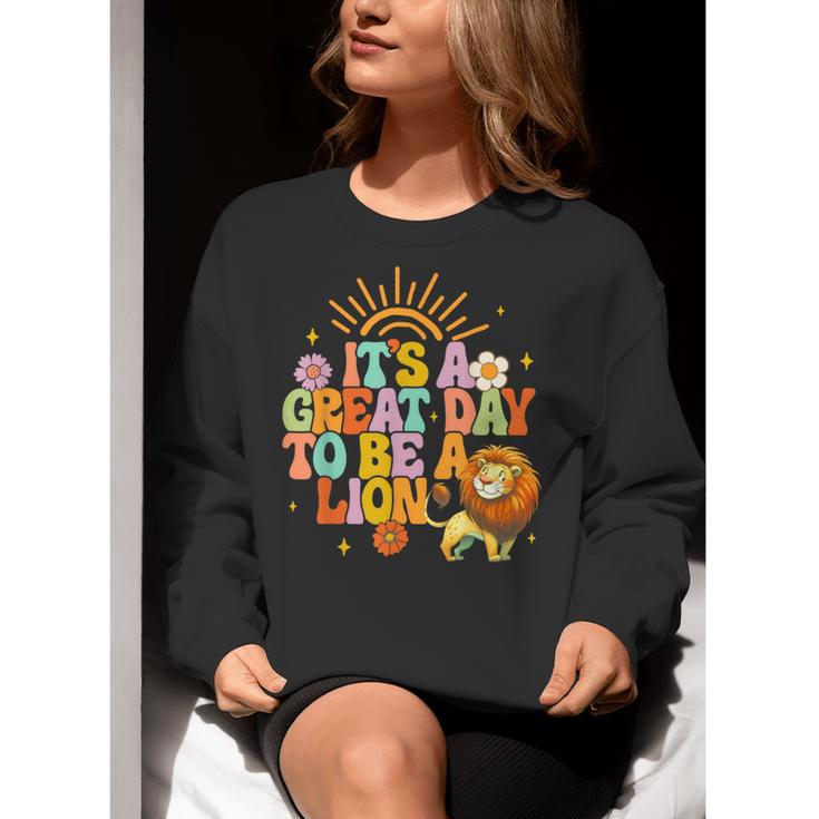 Teacher Life Back To School It's A Great A Day To Be A Lion Women Crewneck Sweatshirt, funny gift Teacher Life Back To School It's A Great A Day To Be A Lion Women Crewneck Sweatshirt, funny gift