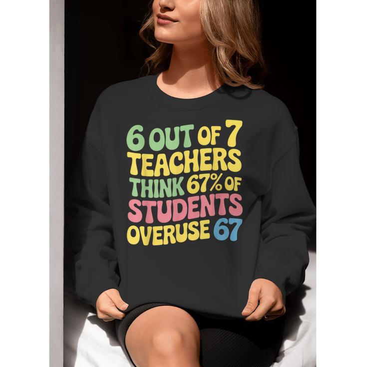 Teacher Overuse 67 Teacher Women Crewneck Sweatshirt, funny gift