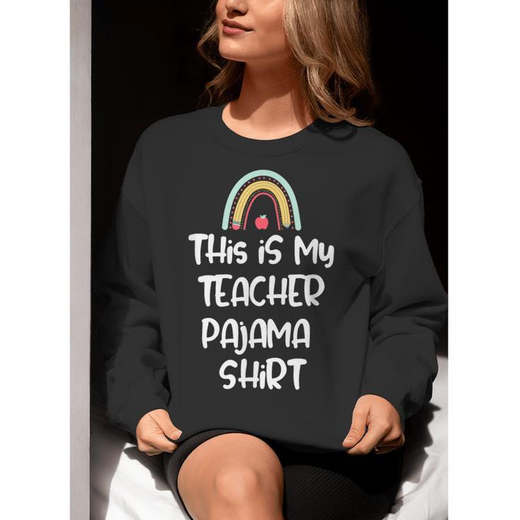 This Is My Teacher Pajama Shirt Teacher Life Tee Women Crewneck Sweatshirt, funny gift This Is My Teacher Pajama Shirt Teacher Life Tee Women Crewneck Sweatshirt, funny gift