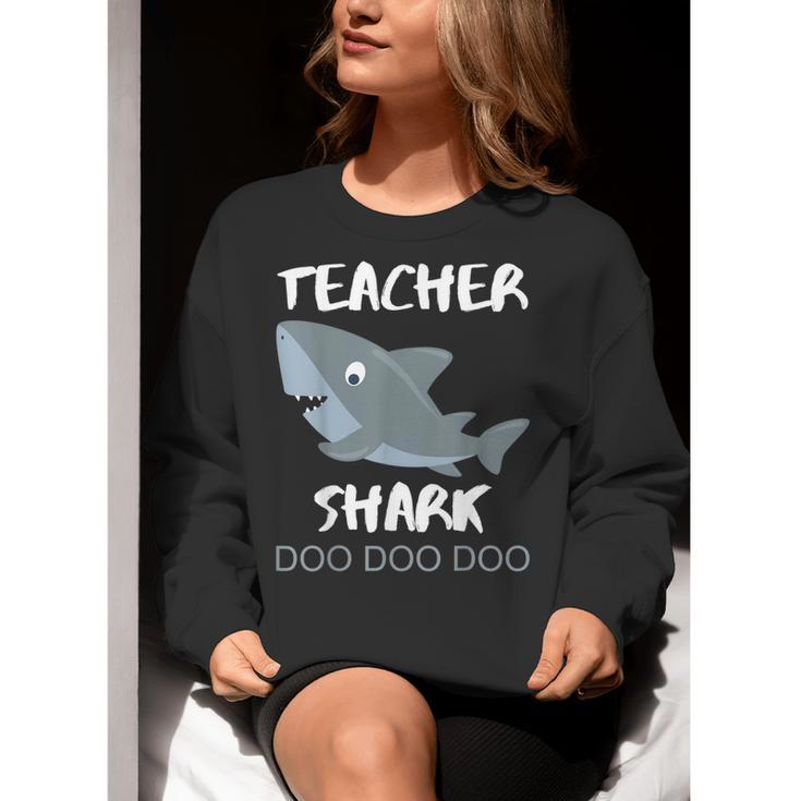 Teacher Shark Shirt Christmas Idea For Him Her Women Crewneck Sweatshirt, funny gift