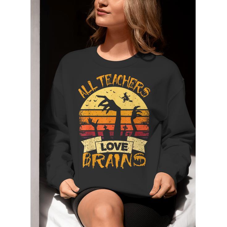 Teacher Shirt All Teachers Love Brains Halloween Men Women Women Crewneck Sweatshirt, funny gift Teacher Shirt All Teachers Love Brains Halloween Men Women Women Crewneck Sweatshirt, funny gift