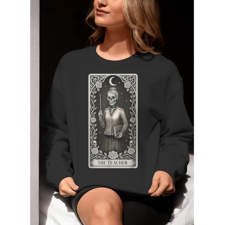 The Teacher Skeleton Tarot Card Women Crewneck Sweatshirt, funny gift