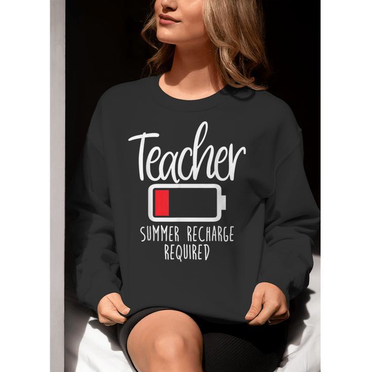 Teacher Summer Recharge Required Last Day School Women Women Crewneck Sweatshirt, funny gift