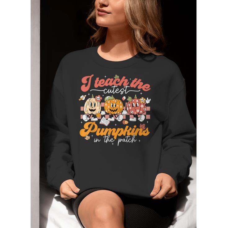 Teacher I Teach The Cutest Pumpkins In The Patch Fall Autumn Women Crewneck Sweatshirt, funny gift Teacher I Teach The Cutest Pumpkins In The Patch Fall Autumn Women Crewneck Sweatshirt, funny gift